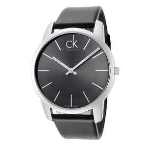 Calvin Klein City Grey Dial Black Leather Strap Watch For Men - K2G21107 Authentic Buy Shop Now