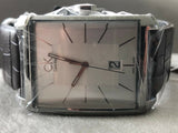 Calvin Klein Window Silver Dial Brown Leather Strap Watch for Men - K2M21126