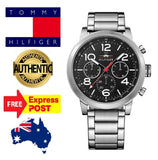 Tommy Hilfiger Jake Chronograph Black Dial Silver Steel Strap Watch for Men - 1791234 Authentic Buy Shop Now