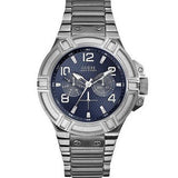 Guess Rigor Quartz Black Dial Silver Steel Strap Watch For Men - W0218G2 Authentic Buy Shop Now