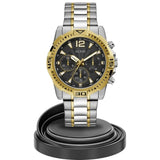 Guess Commander Chronograph Black Dial Two Tone Steel Strap Watch for Men - GW0056G4 Authentic Buy Shop Now