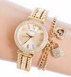 Guess Gala Diamonds Gold Dial Gold Steel Strap Watch for Women - GW0401L2 Authentic Buy Shop Now