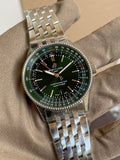 Breitling Navitimer Automatic 41mm Green Dial Silver Steel Strap Watch for Men - A17326361L1A1 Authentic Buy Shop Now