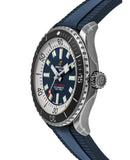 Breitling Superocean Automatic 44 Blue Dial Blue Rubber Strap Watch for Men - A17376211C1S1 Authentic Buy Shop Now