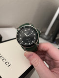 Gucci Dive Black Dial Green Rubber Strap Watch For Men - YA136310 Authentic Buy Shop Now