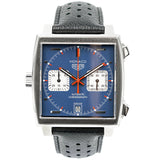 Tag Heuer Monaco Automatic Chronograph Blue Dial Black Leather Strap Watch for Men - CAW211P.FC6356 Authentic Buy Shop Now