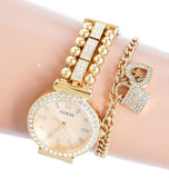 Guess Gala Diamonds Gold Dial Gold Steel Strap Watch for Women - GW0401L2 Authentic Buy Shop Now