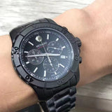 Movado Series 800 Chronograph Black Dial Black Steel Strap Watch For Men - 2600119 Authentic Buy Shop Now