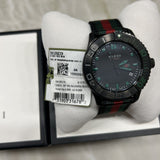 Gucci G Timeless Sport Black Dial Two Tone NATO Strap Watch For Men - YA126229 Authentic Buy Shop Now