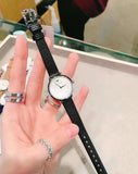 Emporio Armani Modern White Dial Black Leather Strap Watch For Women - AR11159 Authentic Buy Shop Now
