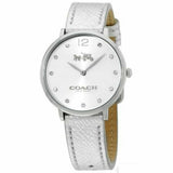 Coach Slim Easton Silver Dial Silver Leather Strap Watch for Women - 14502685 Authentic Buy Shop Now