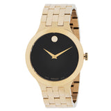 Movado Veturi Quartz Black Dial Gold Steel Strap Watch for Men - 0606934 Authentic Buy Shop Now
