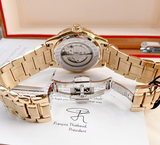 Bulova BVA Skeleton Silver Dial Gold Steel Strap Watch for Men - 97A108 Authentic Buy Shop Now