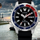 Citizen Promaster Automatic 200M Diver Fugu Limited Edition Black Dial Black Rubber Strap Watch For Men - NY0110 Authentic Buy Shop Now