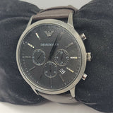 Emporio Armani Sportivo Black Dial Brown Leather Strap Watch For Men - AR2462 Authentic Buy Shop Now