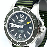 Breitling Superocean Automatic 44mm Outerknown Green Dial Green Nylon Strap Watch for Men - A17367A11L1W1 Authentic Buy Shop Now