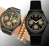 Guess Starlight Black Dial Black Rubber Strap Watch for Women - W0846L1 Authentic Buy Shop Now