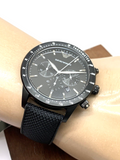 Emporio Armani Mario Chronograph Quartz Black Dial Black Nylon Strap Watch For Men - AR11453 Authentic Buy Shop Now