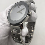 Movado Bold Crystal Dot Silver Dial Silver Steel Strap Watch For Women - 3600334 Authentic Buy Shop Now
