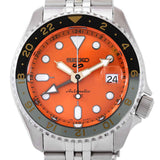 Seiko 5 Sports GMT Automatic Orange Dial Silver Steel Strap Watch For Men - SSK005K1 Authentic Buy Shop Now