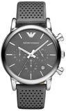 Emporio Armani Luigi Chronograph Quartz Grey Dial Grey Leather Strap Watch For Men - AR1735 Authentic Buy Shop Now
