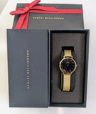 Daniel Wellington Classic Petite Evergold Black Dial Gold Mesh Bracelet Watch For Women - DW00100349 Authentic Buy Shop Now
