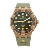 Maurice Lacroix Aikon Venturer Bronze Dial Green Rubber Strap Watch For Men - AI6058-BRZ01-630-1 Authentic Buy Shop Now