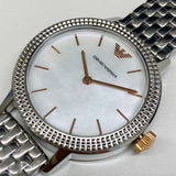Emporio Armani Interchangeable Analog Mother of Pearl Dial Silver Steel Strap Watch For Women - AR80020 Authentic Buy Shop Now