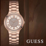 Guess Madison Diamonds White Dial Rose Gold Steel Strap Watch for Women - W0637L3 Authentic Buy Shop Now