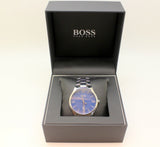 Hugo Boss Governer Blue Dial Silver Steel Strap Watch for Men - 1513487 Authentic Buy Shop Now