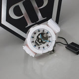 Philipp Plein The Skull White Dial White Silicone Strap Watch for Men - PWAAA1521 Authentic Buy Shop Now