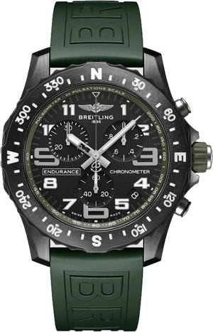 Breitling Endurance Pro Black Dial Green Rubber Strap Watch for Men - X82310D31B1S1 Authentic Buy Shop Now