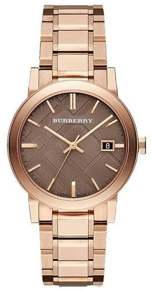 Burberry The City Light Brown Dial Rose Gold Steel Strap Watch for Women - BU9005 Authentic Buy Shop Now