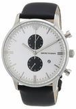 Emporio Armani Gianni White Dial Black Leather Strap Watch For Men - AR0385 Authentic Buy Shop Now