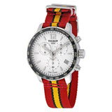 Tissot Quickster Chronograph NBA Miami Heat Edition White Dial Two Tone NATO Strap Watch for Men - T095.417.17.037.08 Authentic Buy Shop Now