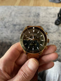 Movado Heritage Series 29mm Calendoplan Chronograph Black Dial Brown Leather Strap Watch For Men - 3650060 Authentic Buy Shop Now