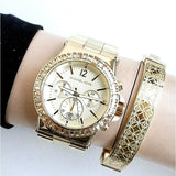 Michael Kors Dylan Quartz Gold Dial Gold Steel Strap Watch For Women - MK5861 Authentic Buy Shop Now