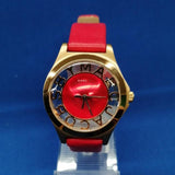 Marc Jacobs Henry Skeleton Red Dial Red Leather Strap Watch for Women - MBM1338 Authentic Buy Shop Now
