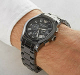 Emporio Armani Valente Chronograph Black Dial Black Ceramic Strap Watch For Men - AR1400 Authentic Buy Shop Now