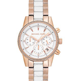 Michael Kors Ritz White Dial Two Tone Steel Strap Watch for Women - MK6324 Authentic Buy Shop Now