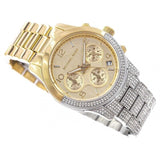 Michael Kors Runway Chronograph Gold Dial Two Tone Steel Strap Watch For Women - MK7329 Authentic Buy Shop Now