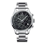 Calvin Klein City Chronograph Black Dial Silver Steel Strap Watch for Men - K2G27143 Authentic Buy Shop Now
