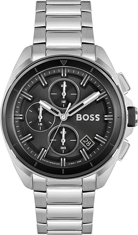 Hugo Boss Volane Black Dial Silver Steel Strap Watch for Men - 1513949 Authentic Buy Shop Now