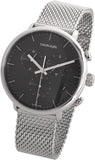 Calvin Klein High Noon Chronograph Black Dial Silver Mesh Bracelet Watch for Men - K8M27121 Authentic Buy Shop Now