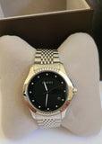 Gucci G Timeless Diamonds Black Dial Silver Steel Strap Watch For Women - YA126408 Authentic Buy Shop Now