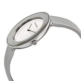 Calvin Klein Chic Silver Dial White Leather Strap Watch for Women - K7N23UP8 Authentic Buy Shop Now