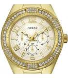 Guess Luna Diamonds White Dial Gold Steel Strap Watch for Women - W0729L2 Authentic Buy Shop Now