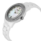 Emporio Armani Ceramica White Mother of Pearl Dial Stainless Steel Strap Watch For Women - AR1426 Authentic Buy Shop Now