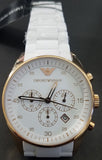 Emporio Armani Sportivo White Dial White Rubber Strap Watch For Men - AR5919 Authentic Buy Shop Now