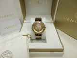 Versace V Metal Icon Gold Dial Black & Silver & Gold Strap Watch for Women - VLC020014 Authentic Buy Shop Now